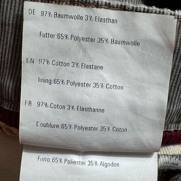 Meyer Jeans Mens Sz 35 / 31 Tan cotton blend Diego pin striped Modern Fit chino - Picture 10 of 14